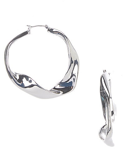 Robert Lee Morris Soho Sculpted Large Hoop Earrings