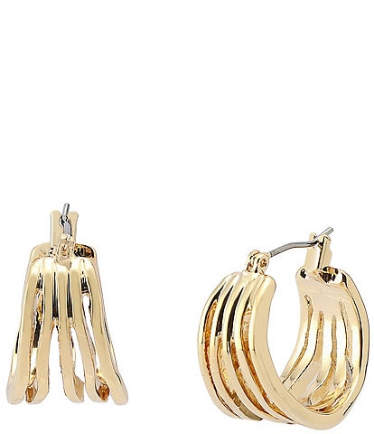 Robert Lee Morris Soho Sculpted Multi Row Huggie Hoop Earrings