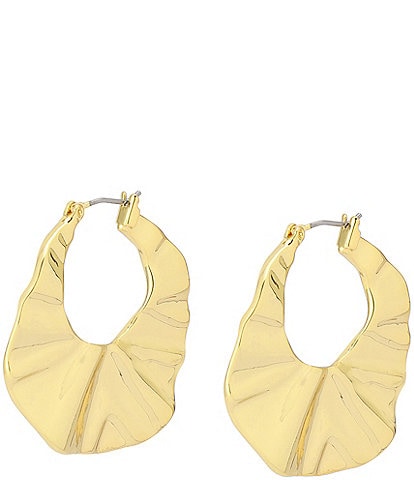 Robert Lee Morris Soho Textured Sculpted Hoop Earrings