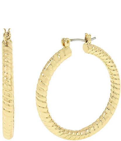 Robert Lee Morris Soho Textured Medium Hoop Earrings