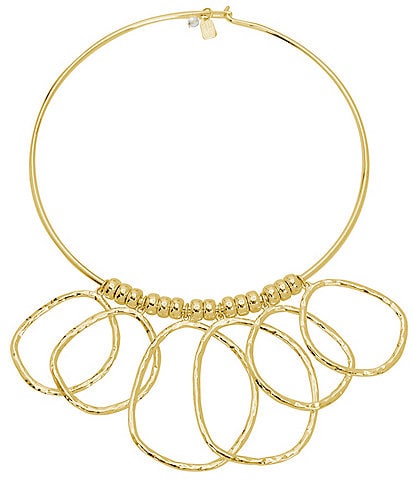 Robert Lee Morris Soho Textured Ring Bib Wire Collar Necklace