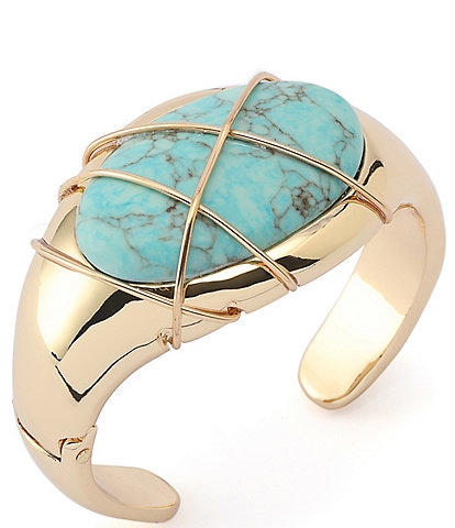 Robert Lee Morris Soho Turquoise Stone Cuff Bracelet