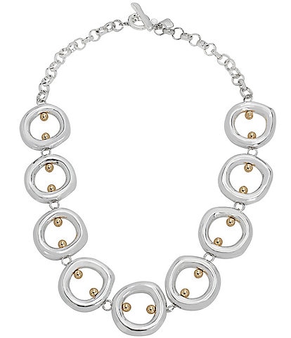Robert Lee Morris Soho Two-Tone Open Circle Collar Necklace