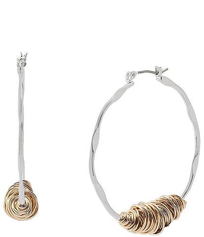 Robert Lee Morris Soho Wire Wrapped Sculpted Hoop Earrings