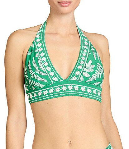  Hailey Plunge Halter Swim Top
