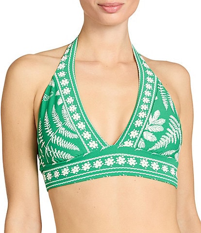 ROBIN PICCONE Hailey Plunge Halter Swim Top