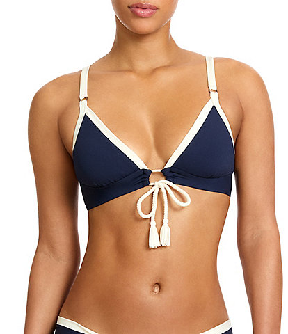 ROBIN PICCONE Tierna Tie Front Triangle Swim Top