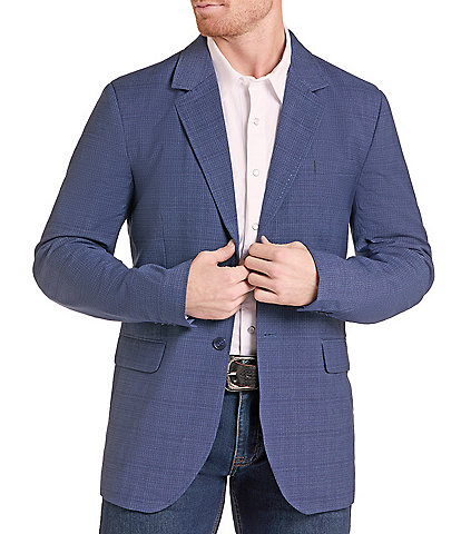 Rock & Roll Denim Plaid Woven Blazer