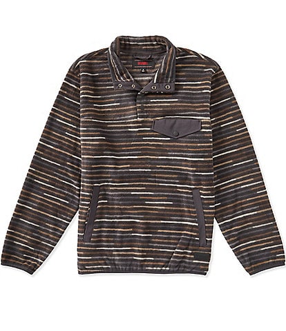 Rock & Roll Denim Uneven Stripe Quarter Snap Pullover