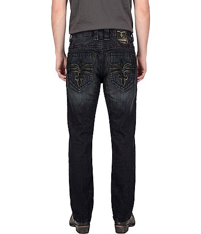 Rock Revival 32 Straight Leg Embroidered Jeans