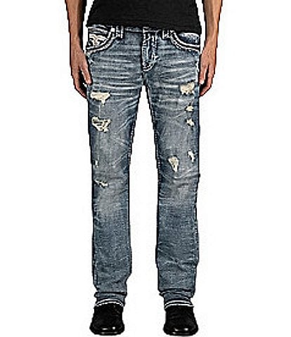 Rock Revival Braylon Straight Leg Oversized-Fleur-De-Lis-Embroidered-Pocket Jeans
