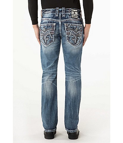 Rock Revival Jaysen Straight Leg Inverted-Fleur-De-Lis Pockted Jeans