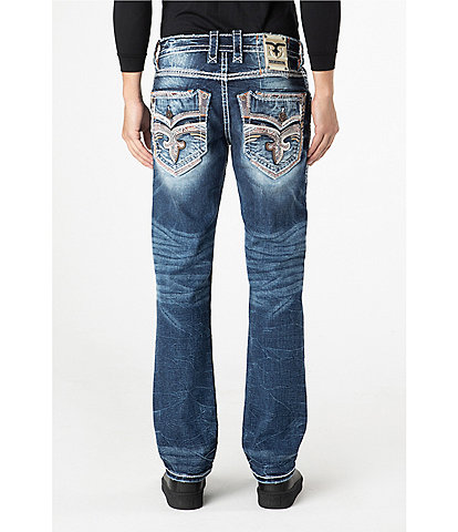 Rock Revival Straight Leg Fleur-De-Lis Denim Jeans
