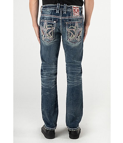 Rock Revival Straight Leg Inverted Fleur-De-Lis Denim Jeans