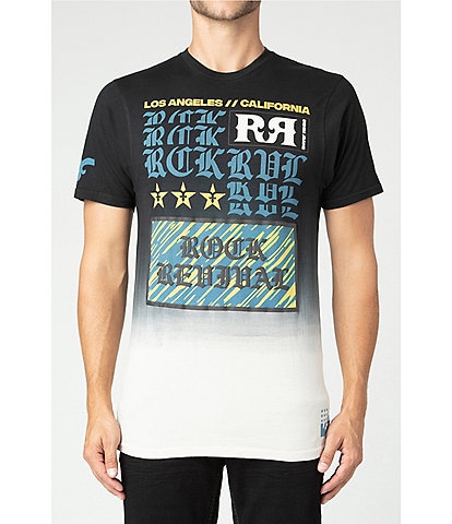 Rock Revival Logo Detail Ombre Short Sleeve T-Shirt