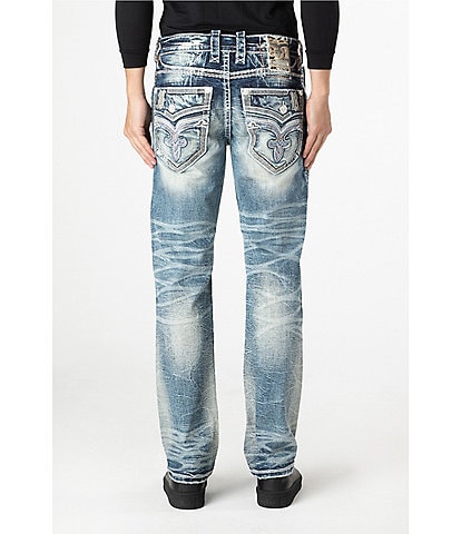 Rock Revival Straight Leg Inverted Fleur-De-Lis Denim Jeans
