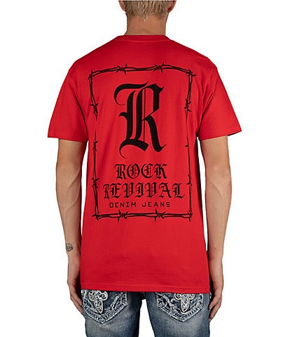 Rock Revival Outlaw Script Barbwire Frame Short Sleeve T-Shirt