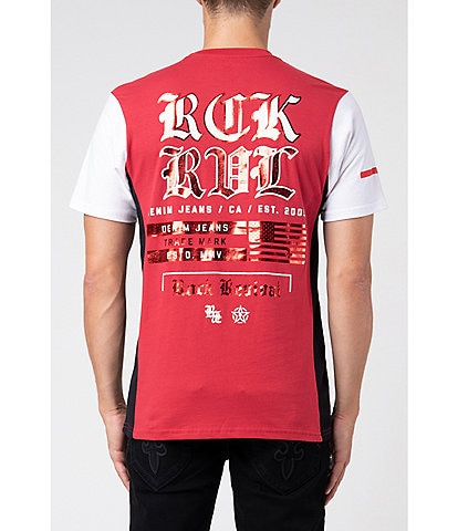 Rock Revival Short-Sleeve Color Block Logo-Detailed T-Shirt