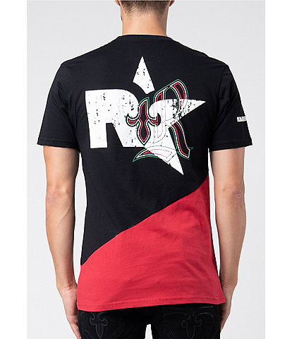 Rock Revival Short Sleeve Diagonal Color Block Graphic T-Shirt