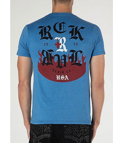 Rock Revival Short Sleeve Logo & Flame Graphic T-Shirt