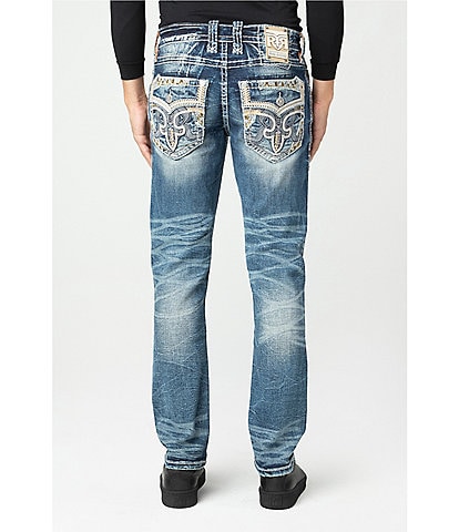 Rock Revival Zinfandel Straight Leg Stitched-Pocket Denim Jeans