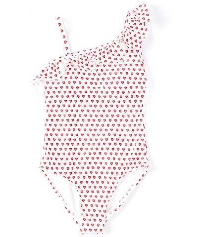 Roller Rabbit Big Girls 7-16 Family Matching Heart-Print Ruffled One-Piece Swimsuit