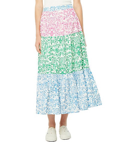 Roller Rabbit Aitona Carlisa High Waisted Coordinating Poplin A-Line Skirt