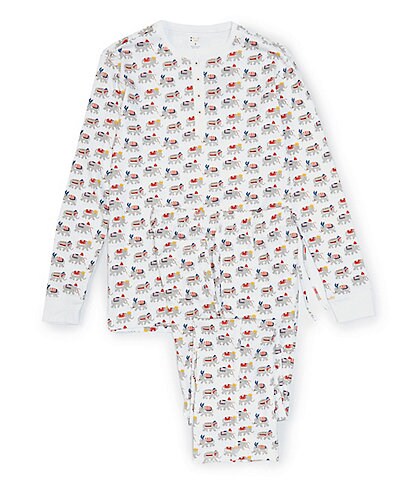 Roller Rabbit Men's Family Matching Christmas Elephants Top And Bottom Pajama Set