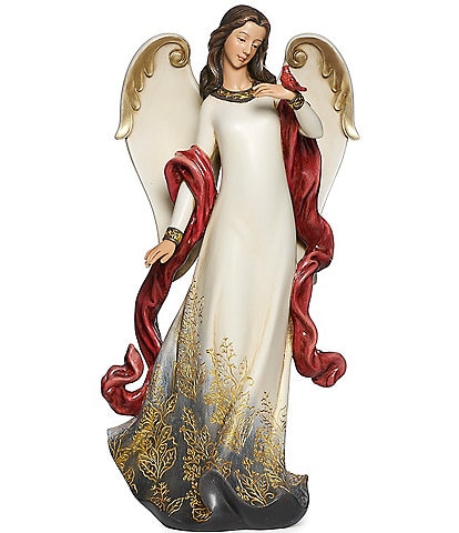 Roman 11.25"H Angel with Cardinal Figurine