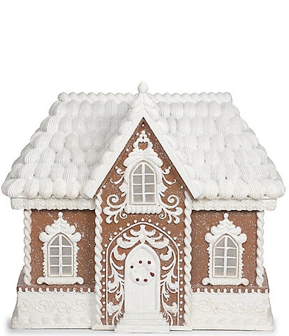 Roman 16.25#double; LED Lighted Gingerbread House Tabletop Decor