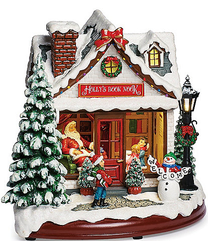 Roman Amusements Holly's Book Nook Lighted Musical Rotating Figurine