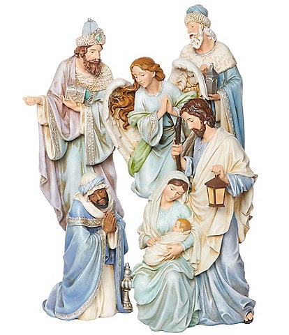Roman Joseph's Studio 5-Piece Light Blue & Gold Nativity Set