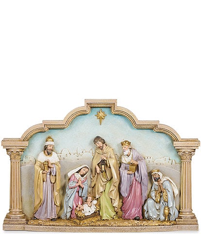 Roman Joseph's Studio Standing Pillared Tabletop Nativity Scene