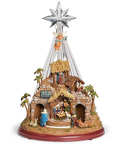 Roman Lighted Musical Nativity with Star on Top Decor, 18#double;H