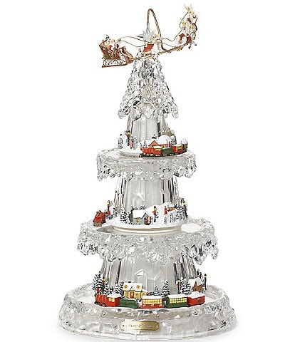 Roman Musical LED Lighted Tiered Christmas Tree Village Tabletop Decoration