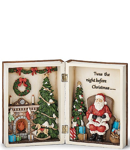 Roman Santa Reading Book Figurine