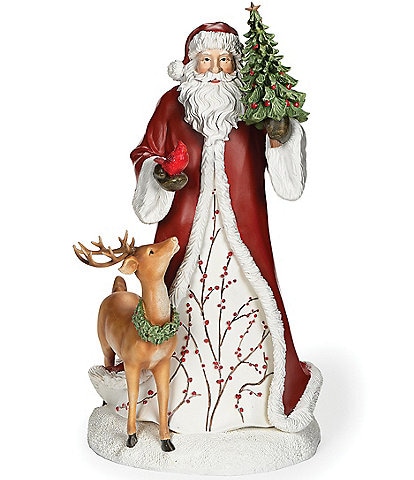 Roman Santa With Woodland Animals Figurine