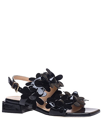 Ron White Buffy Patent Leather Floral Slingback Sandals