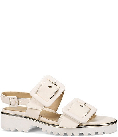 Ron White Callie Leather Buckle Wedge Sandals