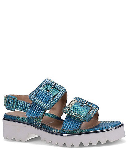 Ron White Callie Weave Leather Footbed Sandals