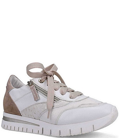 Ron White Zola Leather and Suede Hidden Wedge Sneakers