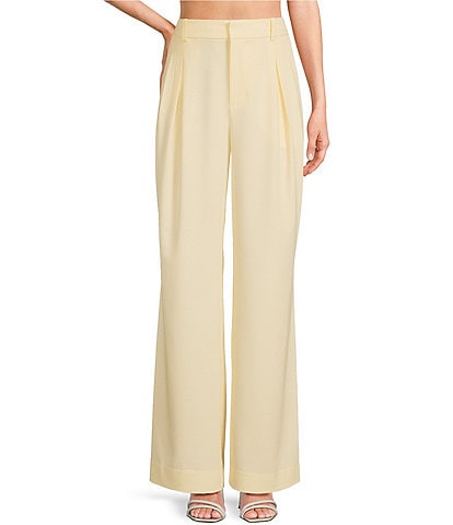RONNY KOBO Ronny Stretch Twill Pleated Wide-Leg Slouchy Coordinating Pants
