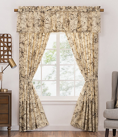 Rose Tree Birds of Paradise Window Treatment