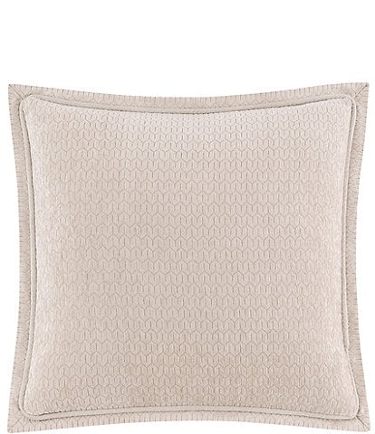Rose Tree Cara Woven Geometric Framed Pattern Square Pillow