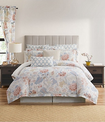 Rose Tree Dominica Floral Corded Trim Comforter Set