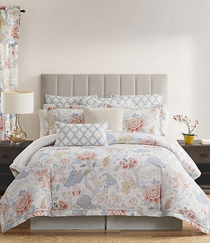 Rose Tree Dominica Floral Corded Trim Comforter Set