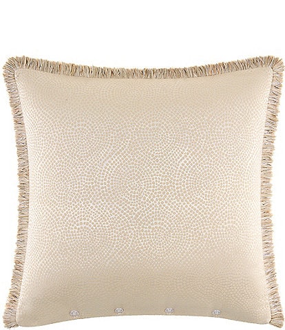 Rose Tree Hannah Woven Dot Fringe Trim Euro Sham