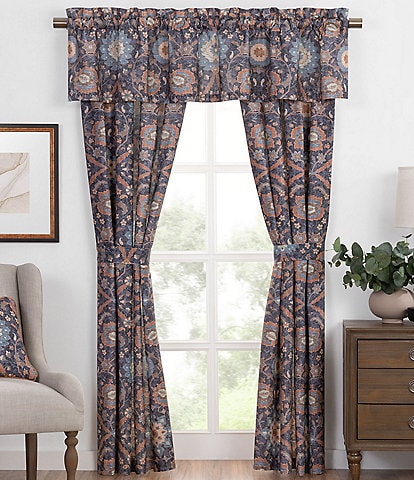 Rose Tree Harlow Distressed Floral Medallion Window Treatments