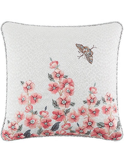 Rose Tree Talia Floral Embroidered Square Pillow