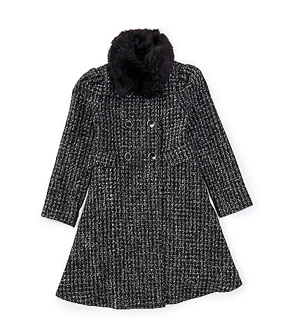 Rothschild Little Girls 4-6X Long Sleeve Faux-Fur Collar Coat